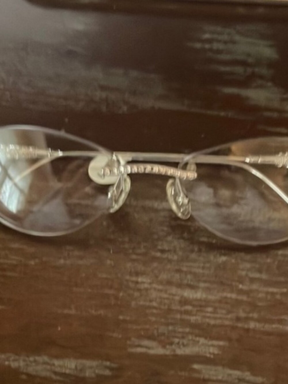Tiffany Lunettes 23K gold plated T790 C10 silver rimless eyeglasses